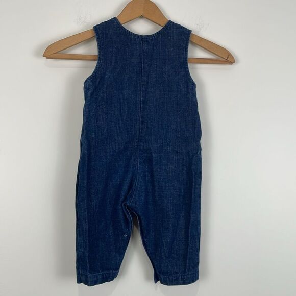 Vintage Handmade Girl’s Denim Overalls Heart Appliqué Coveralls 80s 90s - Picture 5 of 8